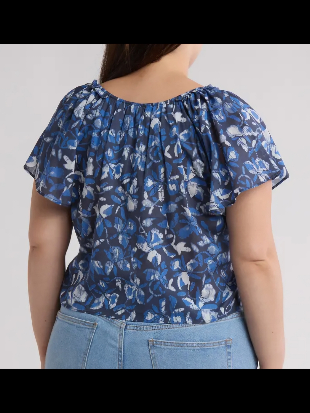 NWT Joie Floral Blue Blouse Plus Size 3X Business Casual Feminine Summer Work - Picture 2 of 9